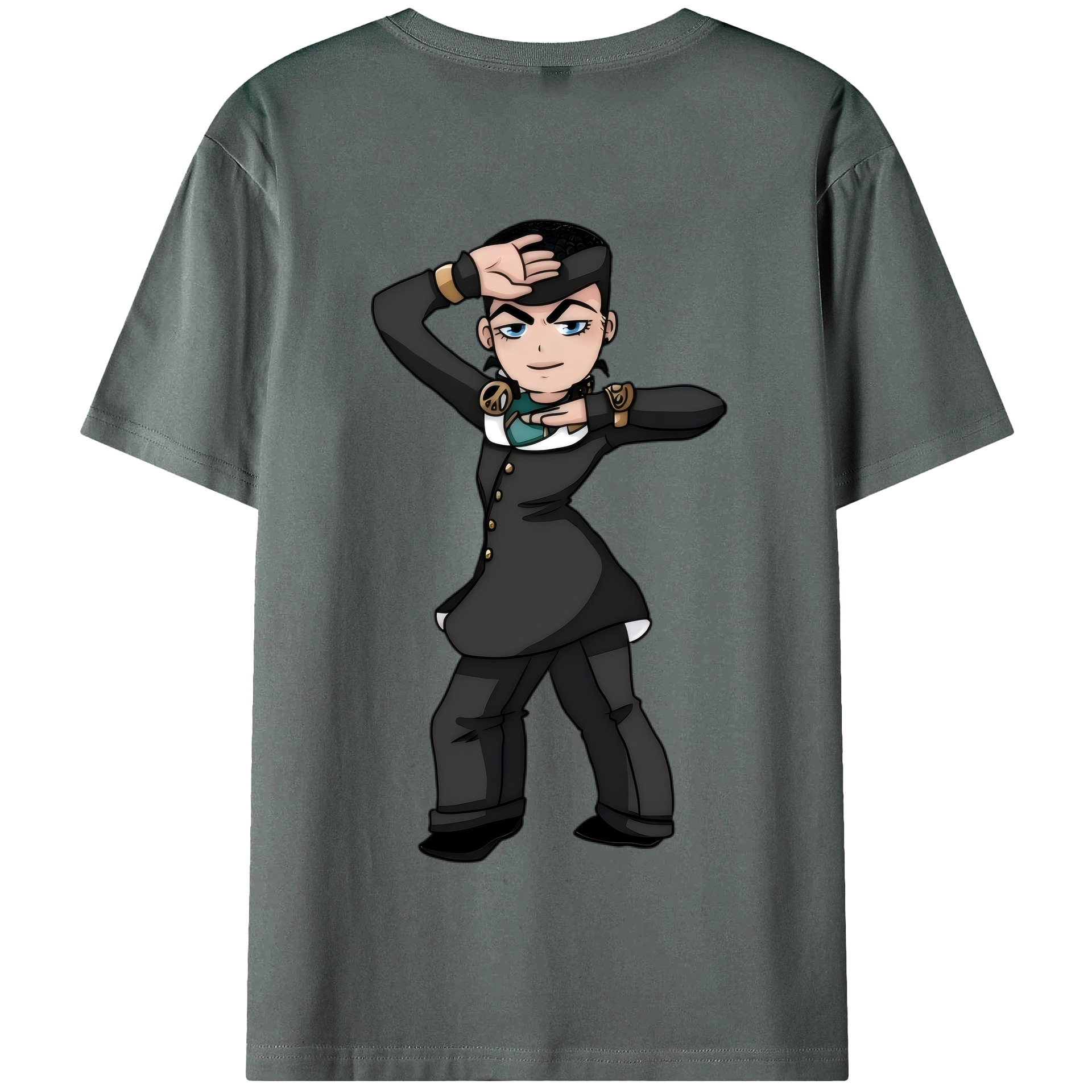 （画像用） ジョジョの奇妙な冒険 ひがしかた じょうすけ JoJo's Bizarre Adventure Higashikata Josuke 綿100％半袖Tシャツ（背面プリント）